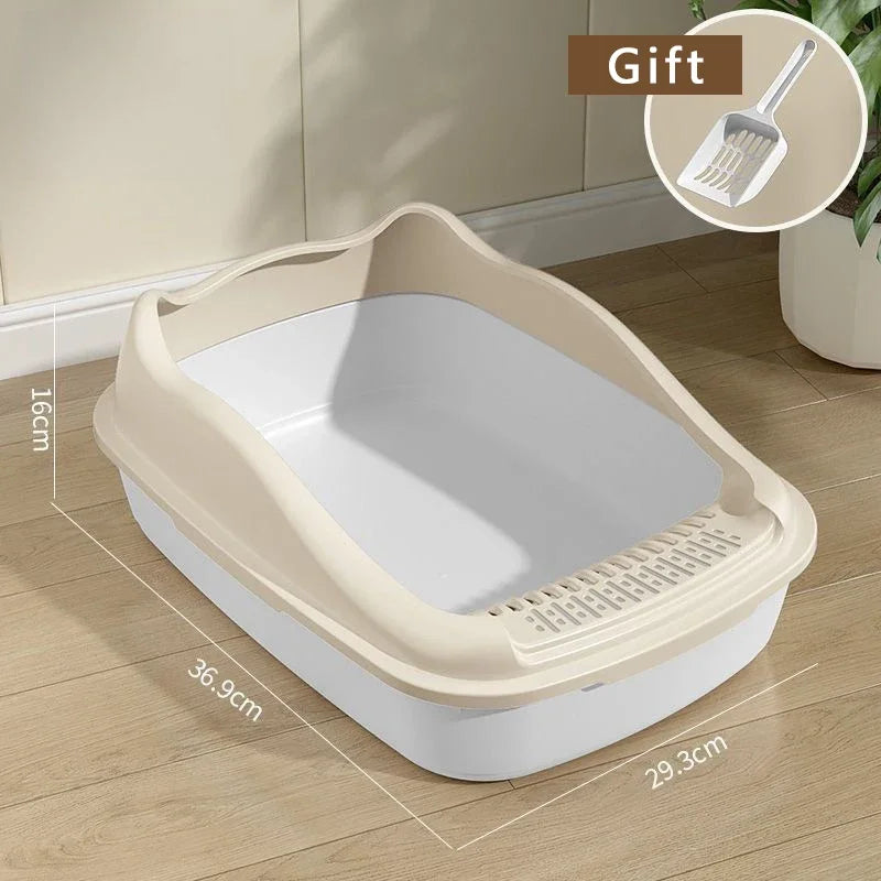 Cat Bedpans Cat Litter Box Pet Sandbox for Kitty Anti-Splash Cats Toilet Pet Sandbox Kitten Tray Bedpan Cleaning Cat Supplies