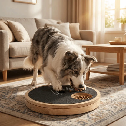 Rotating Dog Scratching Board Round Non-Slip Dog Nail Grinding Pad Wear-resistant with Treat Box Pet Slow Feeding Plate for Dogs