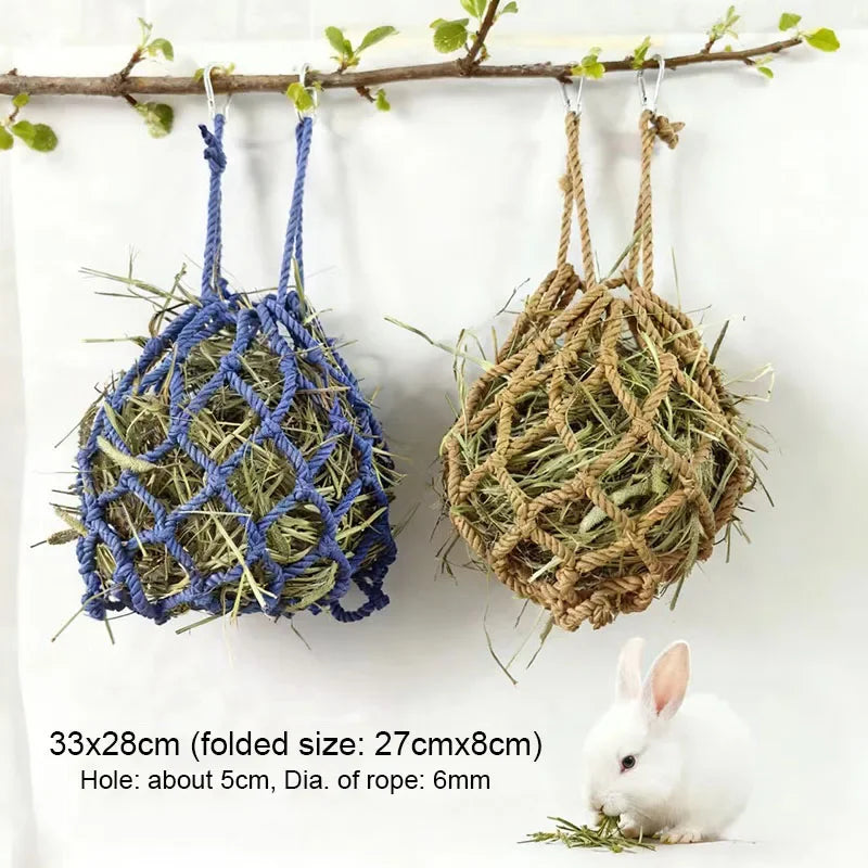 Hanging Rabbit Hay Feeder Ball Holder Food Rack Durable Cage Small Pet Feeding Bowl for Hedgehog Ferret Gerbils Pets Supplies