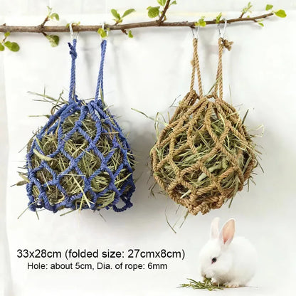 Hanging Rabbit Hay Feeder Ball Holder Food Rack Durable Cage Small Pet Feeding Bowl for Hedgehog Ferret Gerbils Pets Supplies