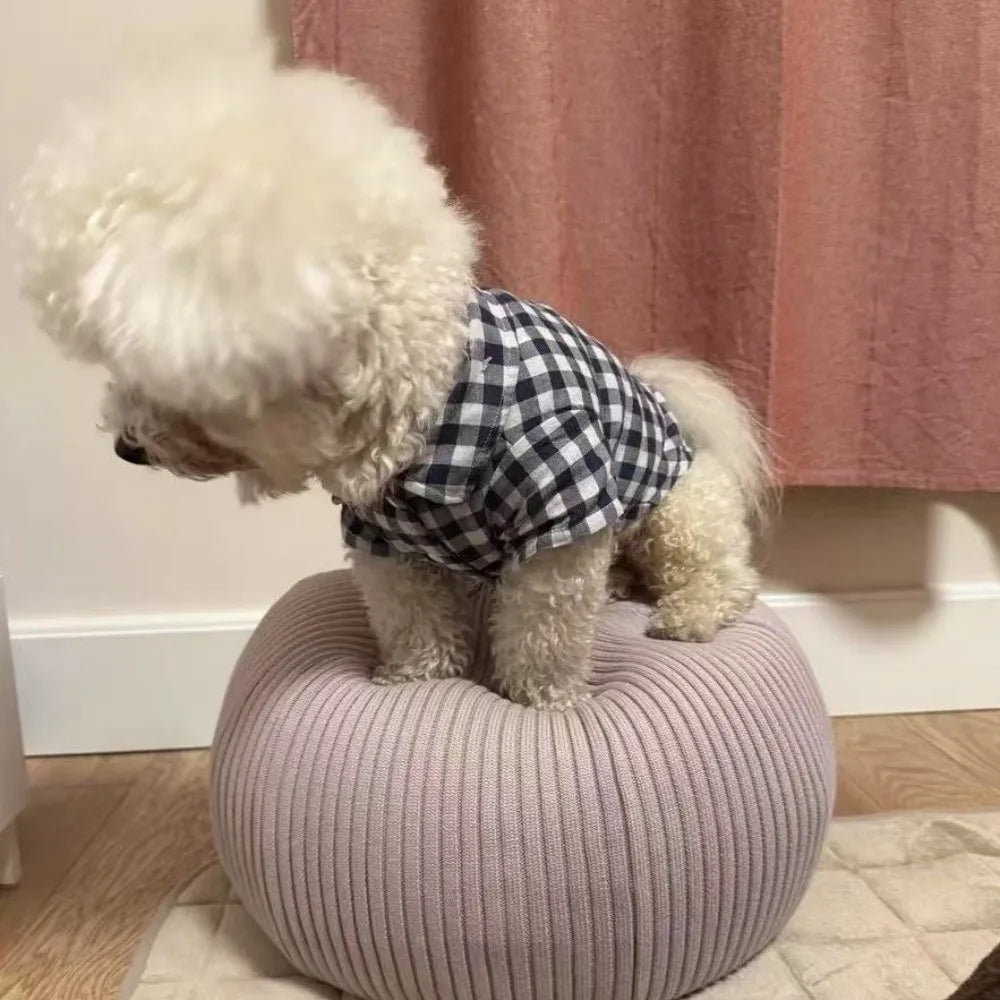 Pet Decoration Comfortable Ins Plaid Shirts Pet Clothing Elegant Fashion Dogs Pajamas Costume Cute Cat Dog Clothes Pet Parties