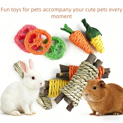 Toys for Rabbits Pets Pet Guinea Pig Dragon Cat Fun Toy Hamster Rabbit Tooth Grinding Set Pet Tooth Grinding Snack