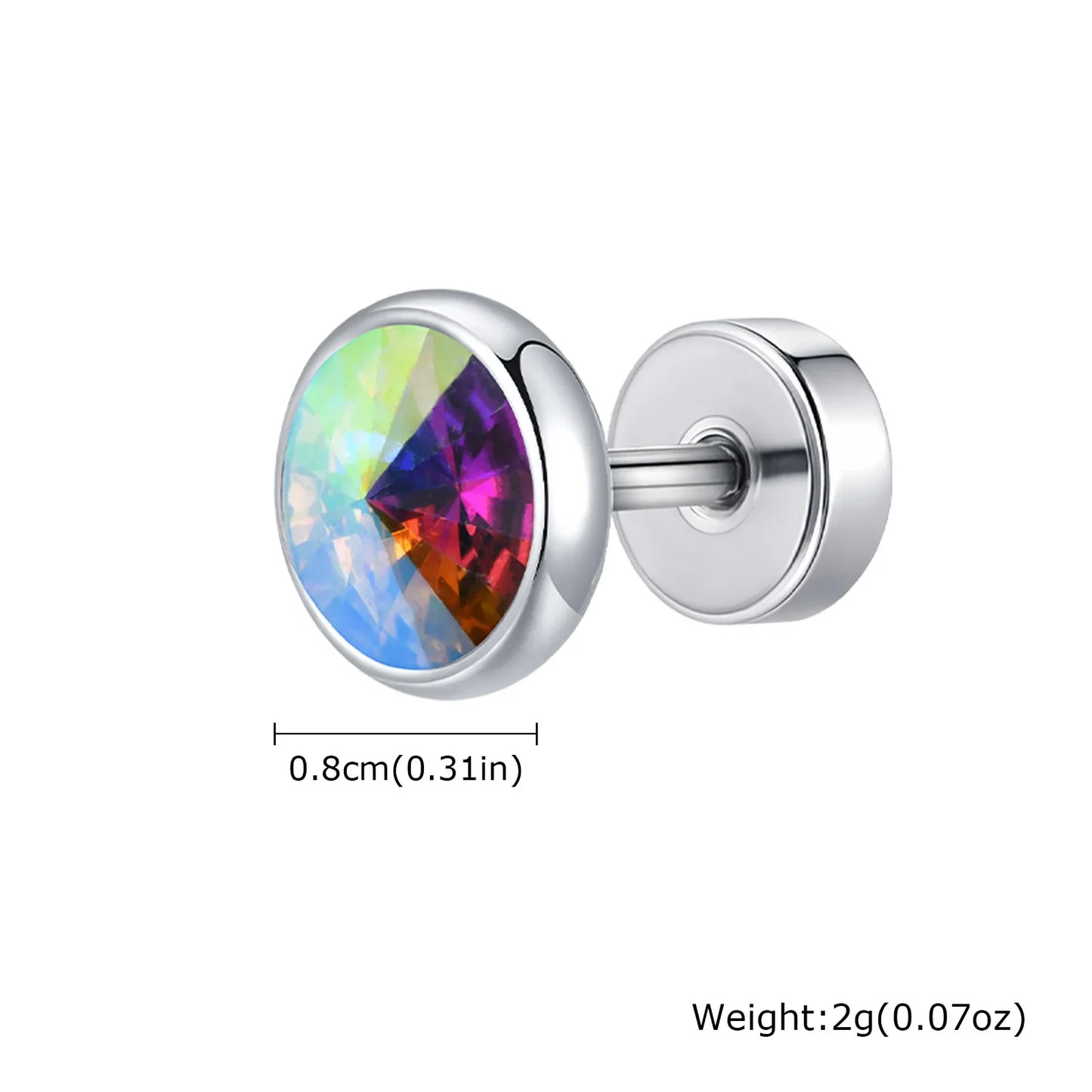 Anti Allergy Round Zircon Stud Earring for Men | AAA CZ Stainless Steel Hip Hop Classic Jewelry