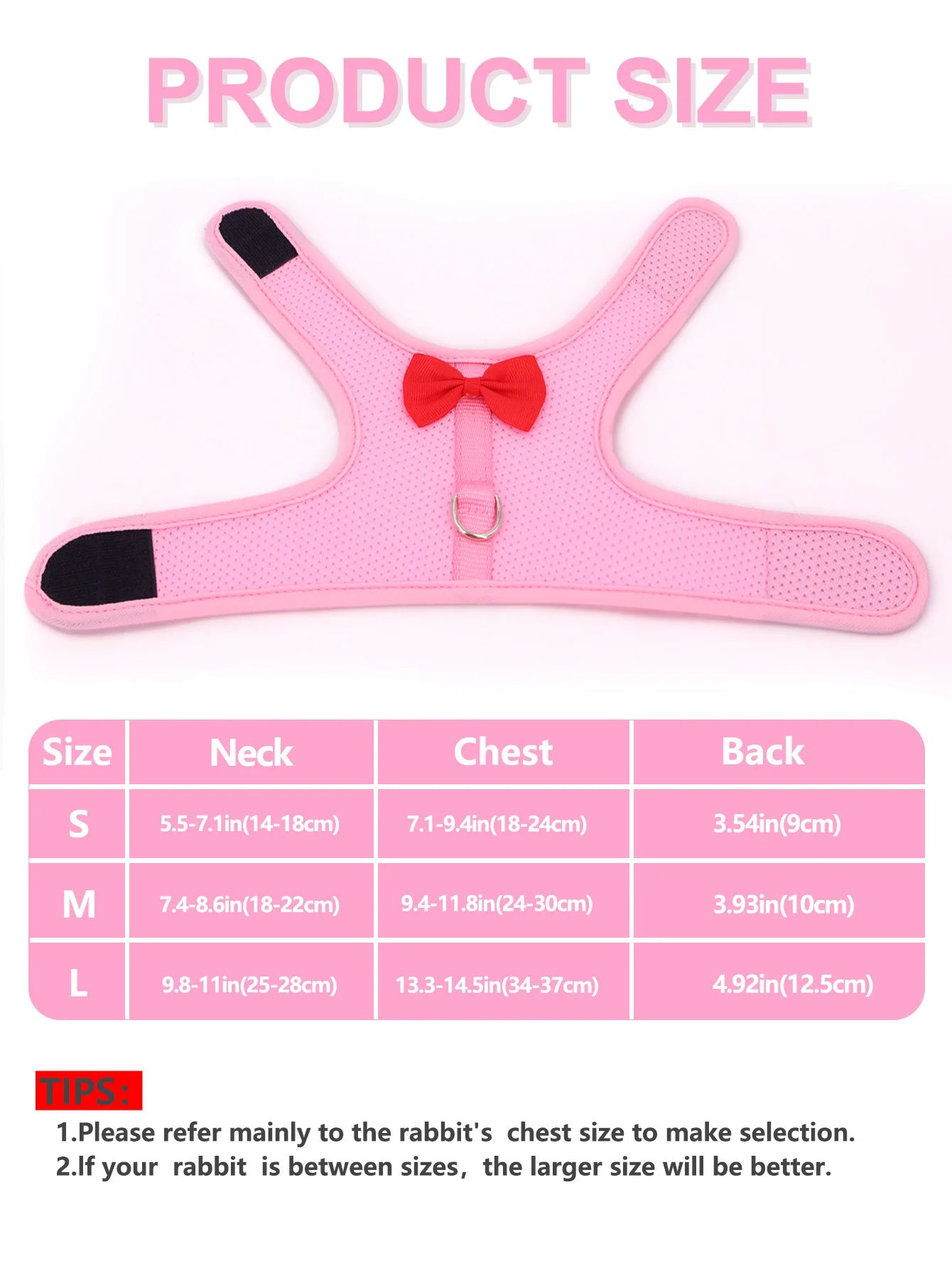 Rabbit Harness Soft Mesh Small Pet No Pull Comfort Padded Vest for Bunny Guinea Pigs Squirrels and Other Small Animal