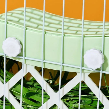 Hanging Rabbit Hay Feeder Anti-tipping Large Capacity Rabbit Grass Rack with Lid Fixed Bunny Food Feeder Hamster Cage