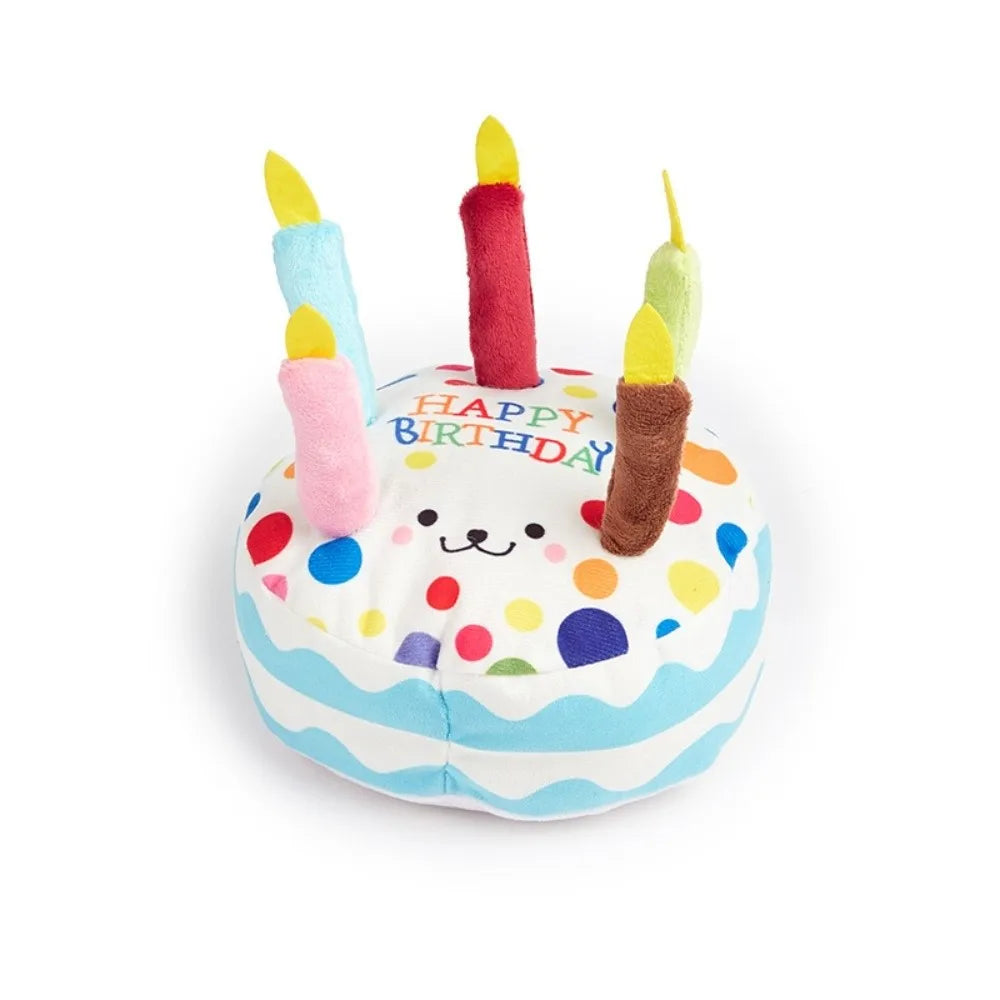 New Birthday Cake Dog Toys Interactive Bite Resistant Gnaw Toys Puppy Teething 16cm Stuffed Cake Doll Party Decor