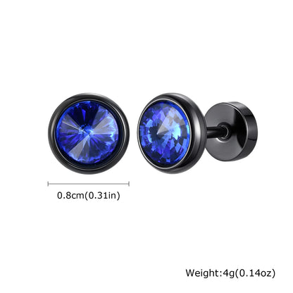 Anti Allergy Round Zircon Stud Earring for Men | AAA CZ Stainless Steel Hip Hop Classic Jewelry