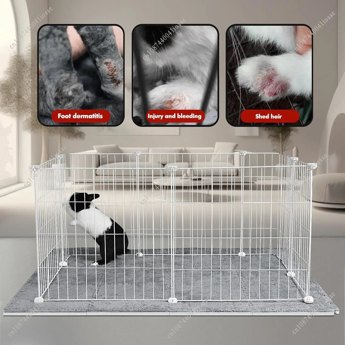 12Pcs 11.8"x 11.8" Guinea Pig Cage Mat Washable Reusable Little Pet Bedding Cage Liner Soft Warm Rabbit Mat Do Not Machine Wash