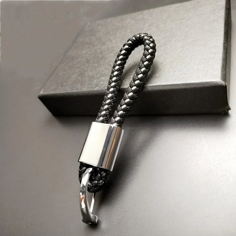 Detachable Leather Car Keychain | 360 Degree Rotating Metal Key Ring for Honda Audi BMW