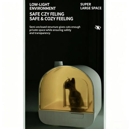 Fully enclosed drawer cat litter box | oversized odor-proof and splash-proof + pink high-value, a must for cat families