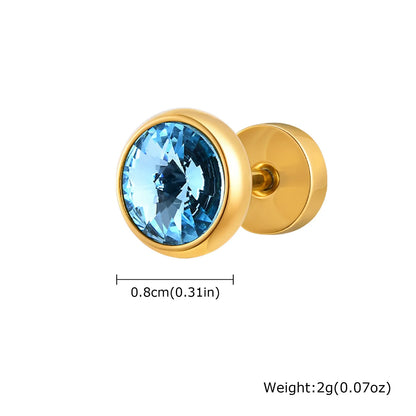 Anti Allergy Round Zircon Stud Earring for Men | AAA CZ Stainless Steel Hip Hop Classic Jewelry