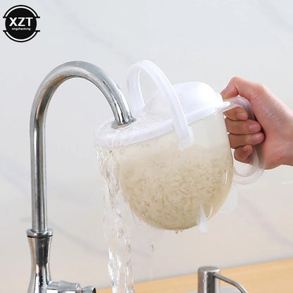 Portable Plastic Rice Cleaning Sieve | Hands-Free Kitchen Tool
