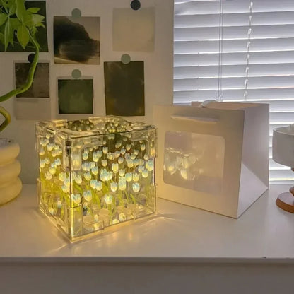 DIY Tulip Sea Mirror Night Light Kit | Handmade Craft Gift Set