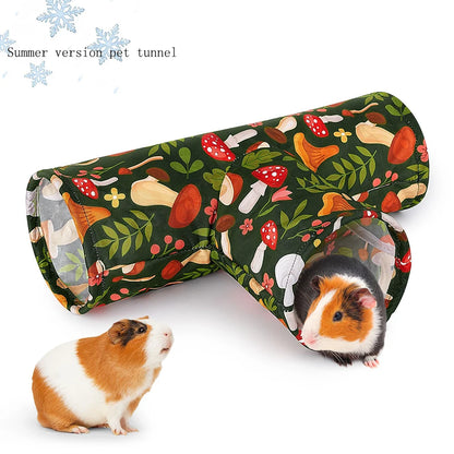 Guinea Pig Tunnel 3 Way Washable Hideout Foldable Rabbit Tunnel Guinea Pig Toys for Bunny Hamster Ferret Guinea Pig Accessories