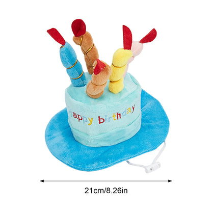 Pet Birthday Party Hat Toy Set For Cats and Dogs Elastic Comfortable Wear Bite Resistant Durable Photo Prop Gift