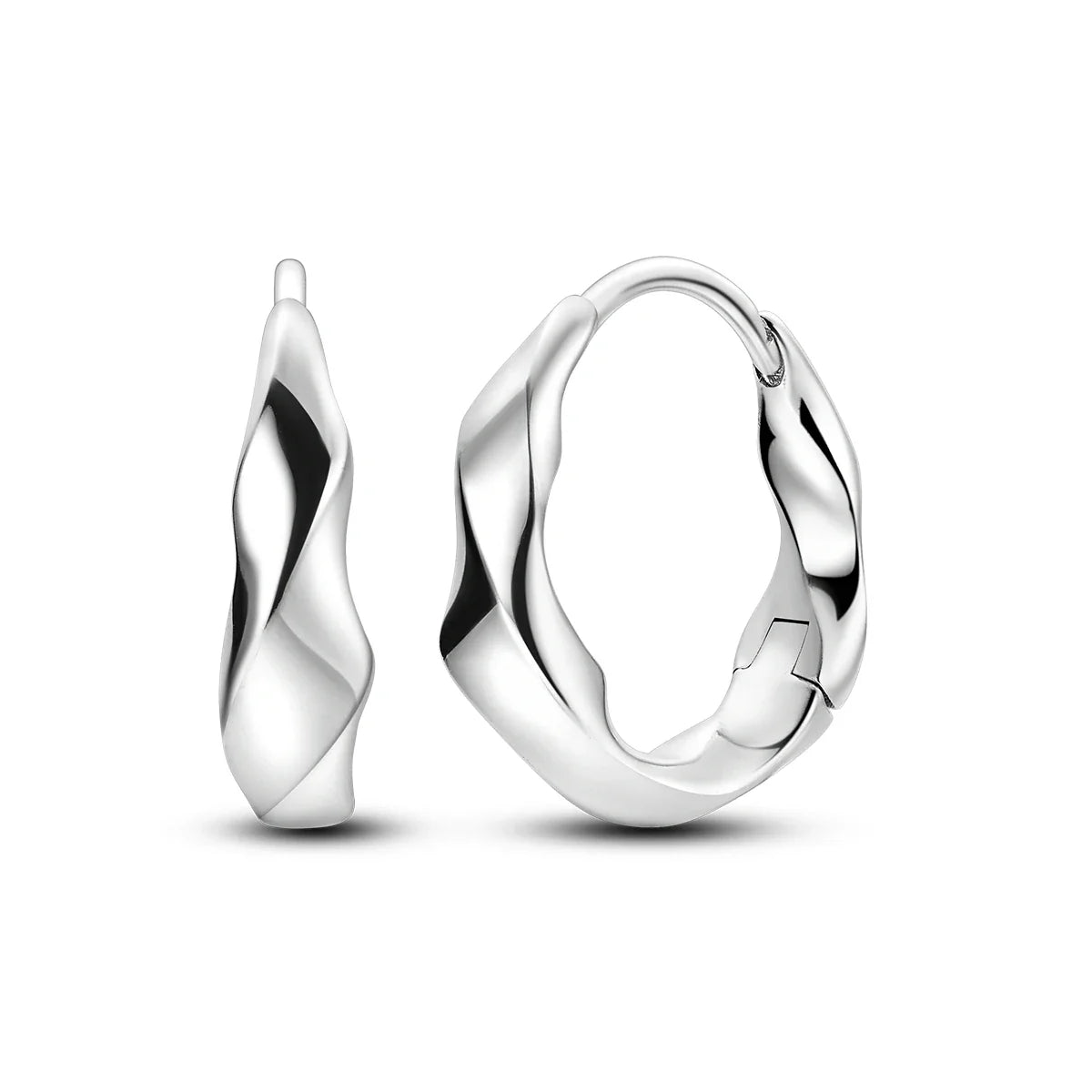 925 Sterling Silver Hoop Earrings with Zircon | Classic U-Shaped Women Jewelry