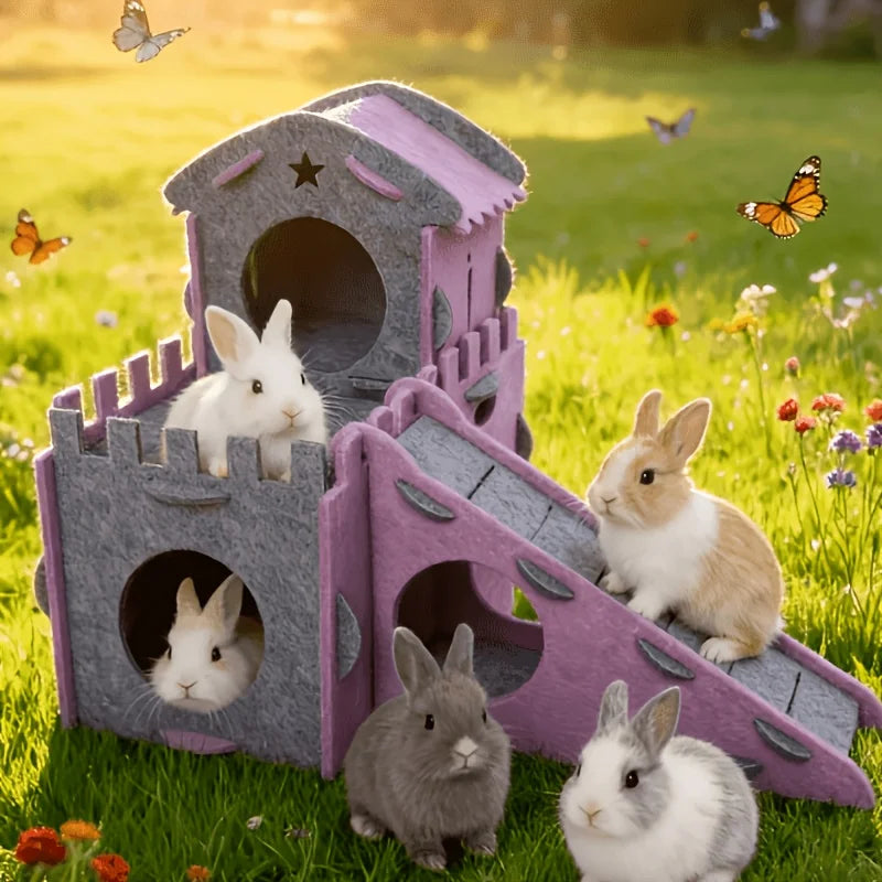 Miniature Animal Kennels And Castle Hideouts Perfect Rabbits Guinea Chinchillas Suitable All Seasons Small pets  Pet supplies