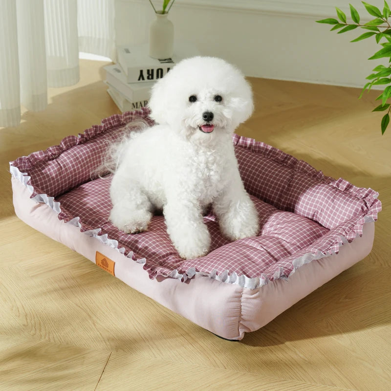 Dog Beds for Small Medium Large Dogs & Cats,Winter Pet Bed, Wide Side Fancy Design,Soft Calming Sleeping Warming Puppy Bed