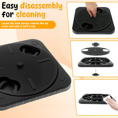 Round Dog Nail Scratch Board 360° Rotating Dog Scratch Pad with Snack Compartments Interactive Pet Toy Pet Supplies Accessories