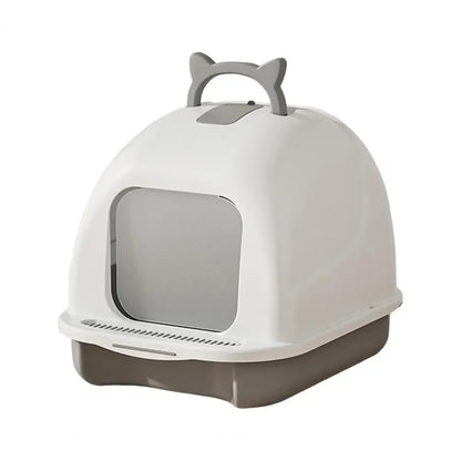 Large Cat Litter Box with Lid Closed Kitten Litter Pan with Litter Scoop Cat Enclosed Toilet Spacious Interior Pet Supplies