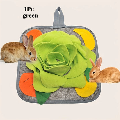 Rabbit Snuffle Mat, Small Pet Slow Feeder Training Mat, Educational and Fun Foraging Mat, Random Style and Color Shipped