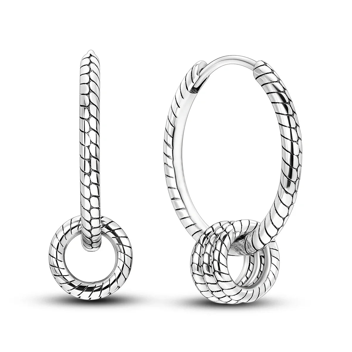 925 Sterling Silver Hoop Earrings with Zircon | Classic U-Shaped Women Jewelry