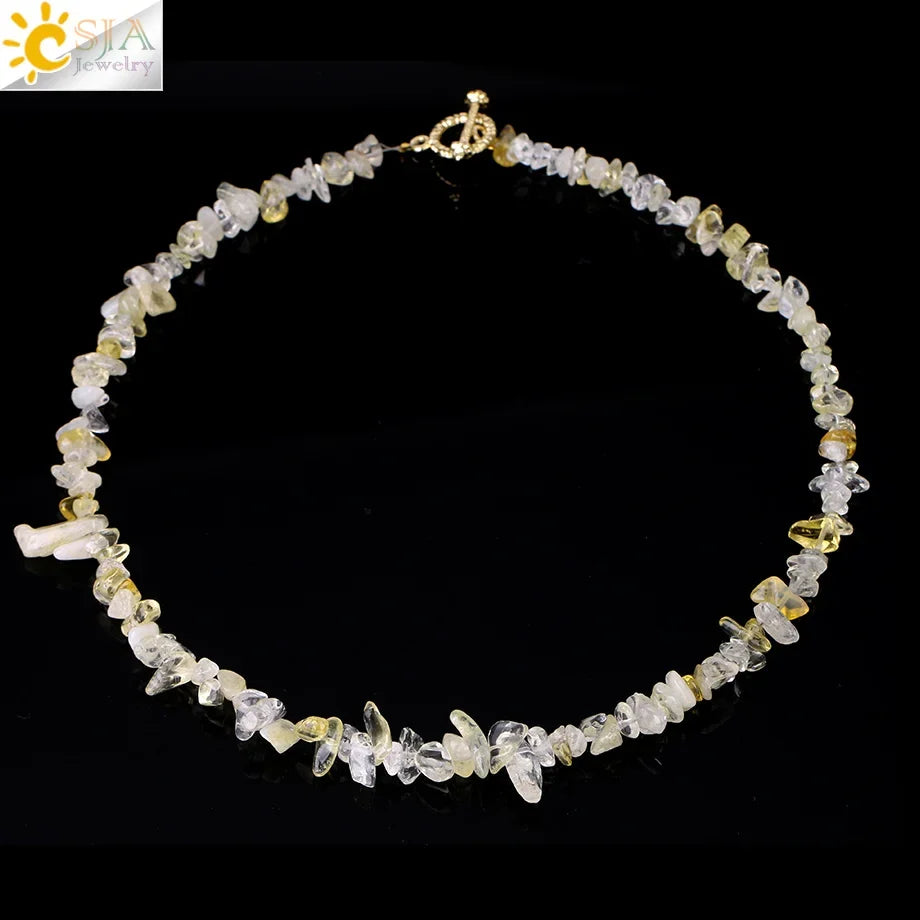Natural Chip Stone Choker Necklace | Bohemia Crystal Bead Jewelry