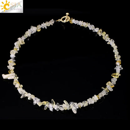Natural Chip Stone Choker Necklace | Bohemia Crystal Bead Jewelry