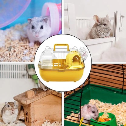 Hamster Carrier Bag Double Layer Clear Cover Outing Cage Travel Hamster Cage For Rabbits Rodents Lizards Transport Short Trip