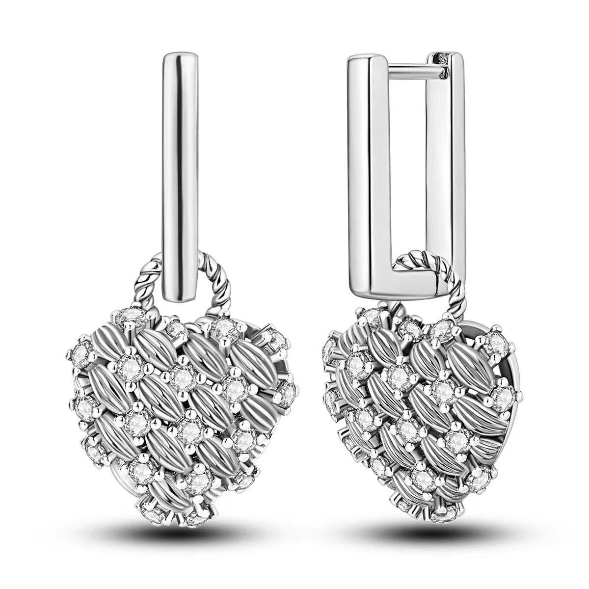 925 Sterling Silver Hoop Earrings with Zircon | Classic U-Shaped Women Jewelry