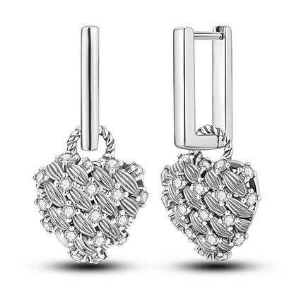 925 Sterling Silver Hoop Earrings with Zircon | Classic U-Shaped Women Jewelry