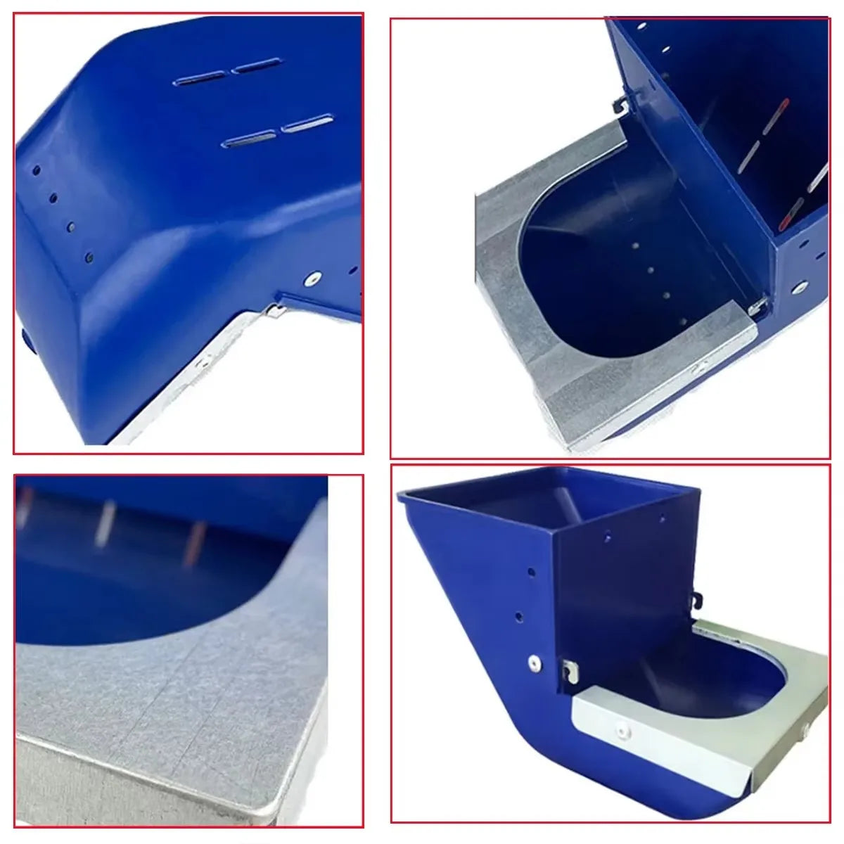 1Pc Blue Rabbit Feed Box Hopper Rabbit Cage Hanging Feed Trough Hamster Bunny Guinea Pig Eating Drinking Bowl Livestock Supplies