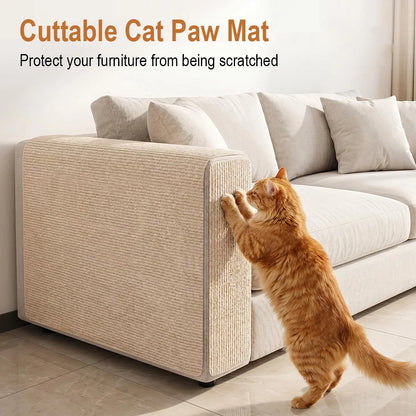 Cat Scratching Mat DIY Self-Adhesive Trimmable Carpet Anti-Scratch Furniture Protector for Fits Sofas Walls Doors
