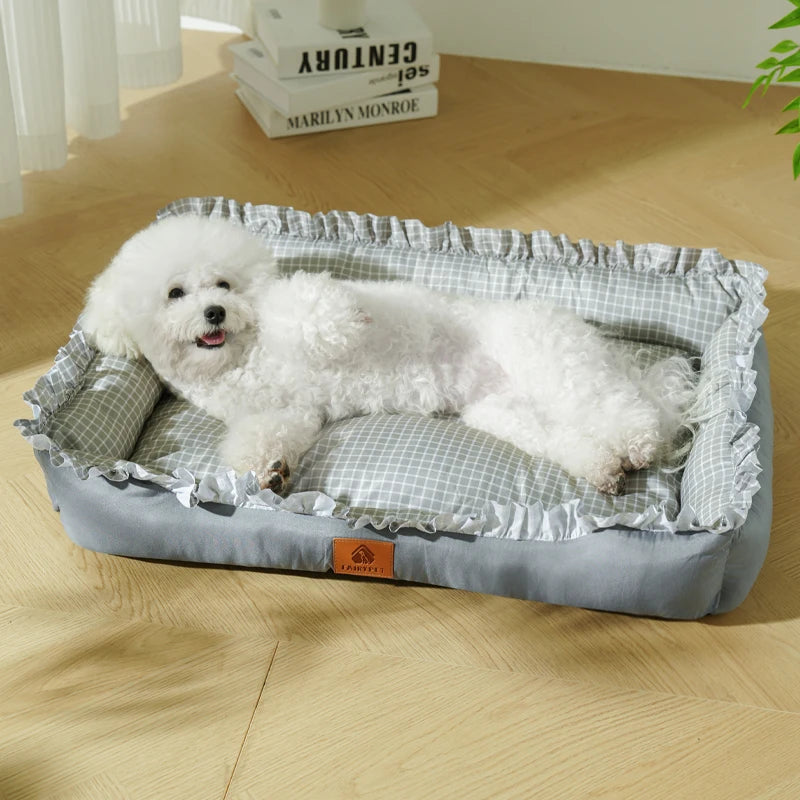 Dog Beds for Small Medium Large Dogs & Cats,Winter Pet Bed, Wide Side Fancy Design,Soft Calming Sleeping Warming Puppy Bed