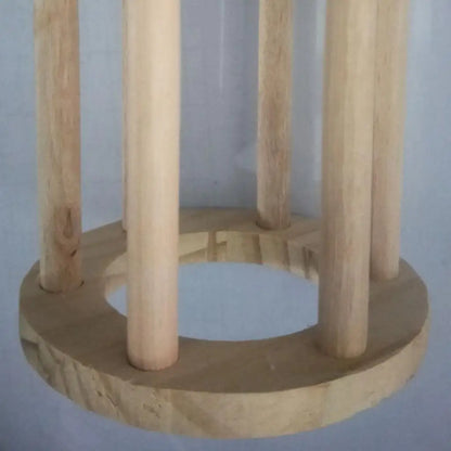 Rabbit Hay Feeder Rack Wooden Food Manger Cylindrical Stand Grass Holder for Small Pets Bunny Chinchilla Guinea Pigs Small Pets