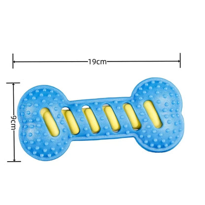Dog Chew Toys for Aggressive Chewers, Squeaky Rubber Bone Toy, Interactive Pet Teeth Cleaning Toy for Small Medium Large Dogs