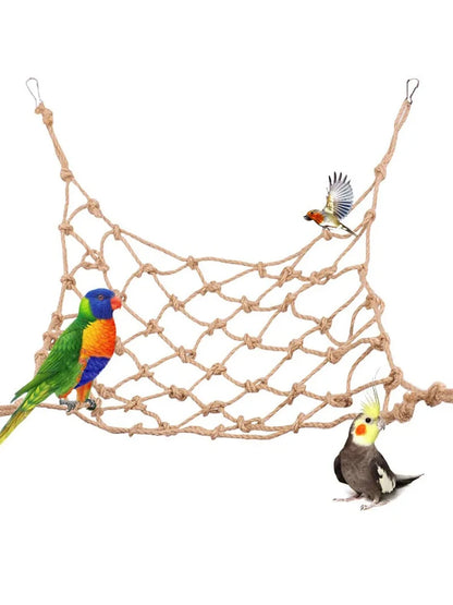 Parrot Swing Rope Birds Hanging Climbing Net With Hook Hammock Birds Stand Ladder Birds Chewing Playing Gym Hamster Rabbit Toys