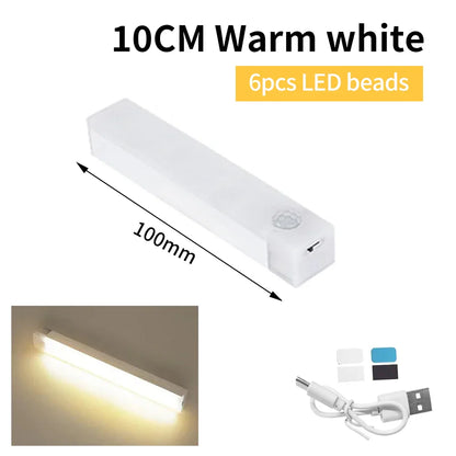 Rechargeable LED Motion Sensor Night Light | Magnetic Strip Light for Cabinet Bedside Closet