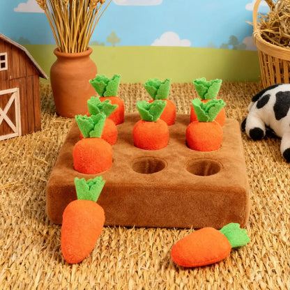 Dog Toys Snuffle Mat for Pet Plush Carrot Toy Mat Innovative Soft Plush Vegetable Field Pull Plush Carrot Dog Interactive Toys