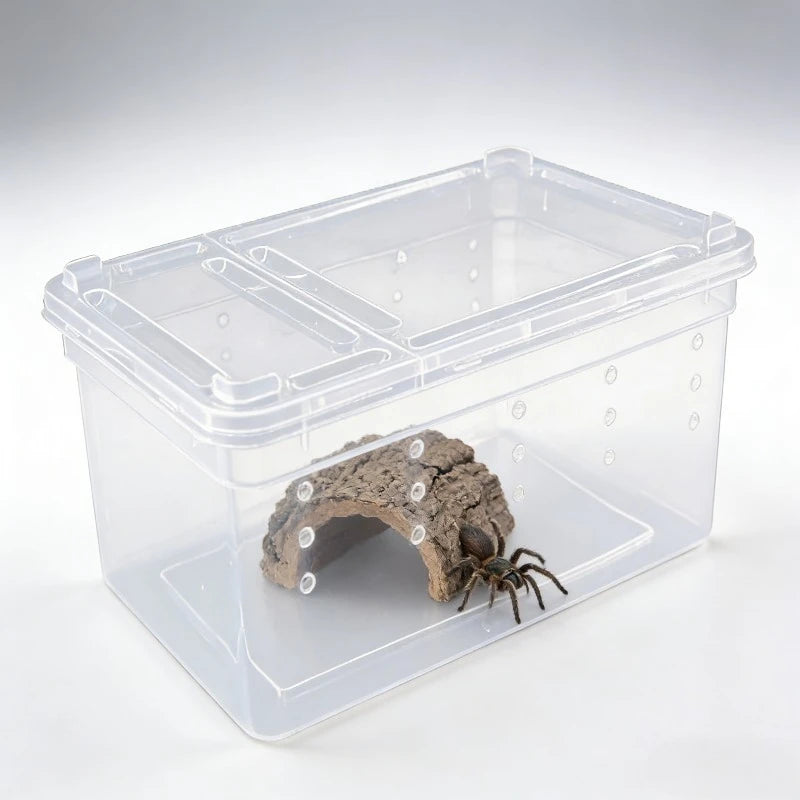 Reptile Breeding Box Terrarium Turtle Tank Silkworm Spider Horned Frog Gecko Lizard Snail Cage Portable Habitat Enclosure