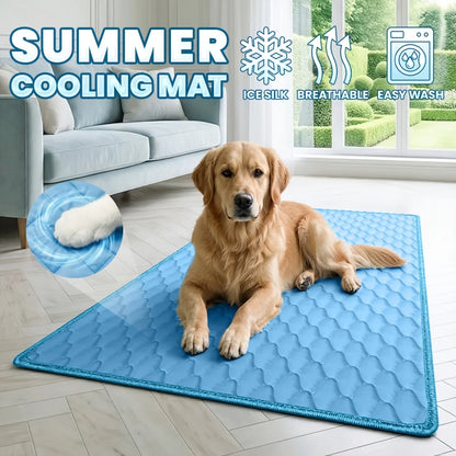 Pet Ice Mat Cooling Pet Bed Summer Cool Pad for Dogs Cats Breathable Waterproof Pet Mat Indoor Outdoor Pet Sleeping Cushion
