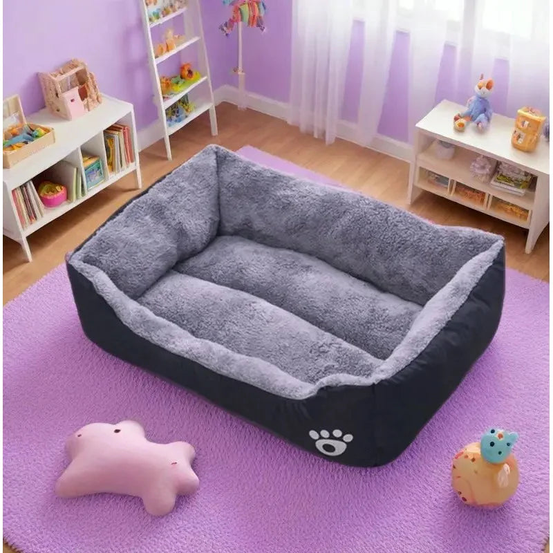 Large Calming Pet House Donut Bed - Long Plush Deep Sleep Warm Cushion for Small Dogs, Puppy Chihuahua & Cat Mat