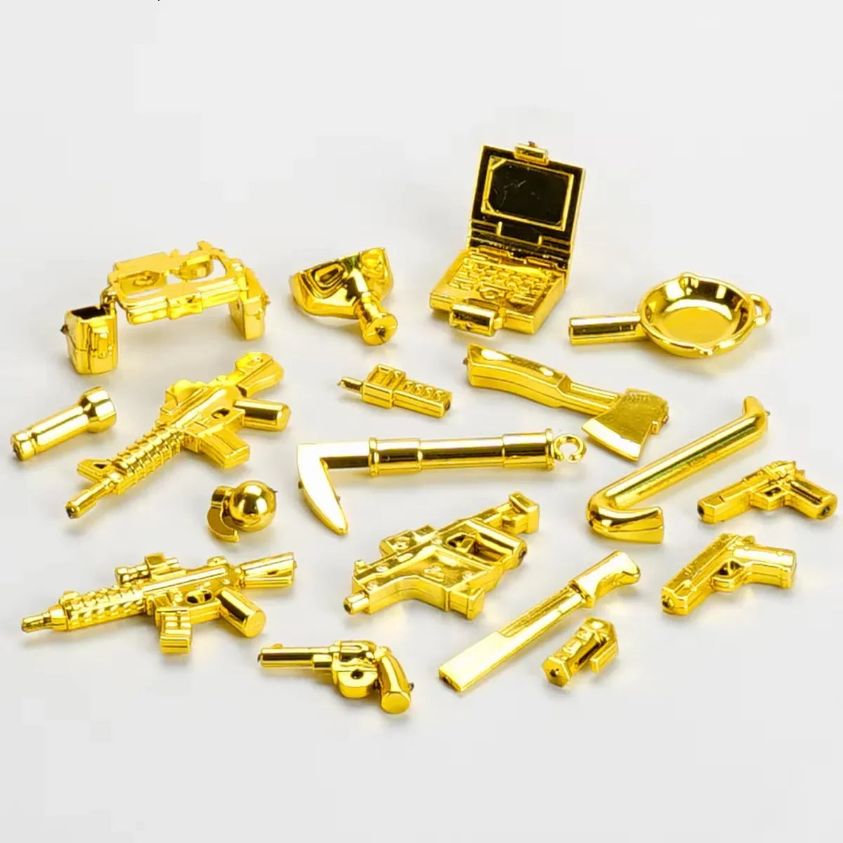 Mr Gold Building Blocks Mini Figure | Compatible Electroplate Plating Gold Chrome Action Figure Toy