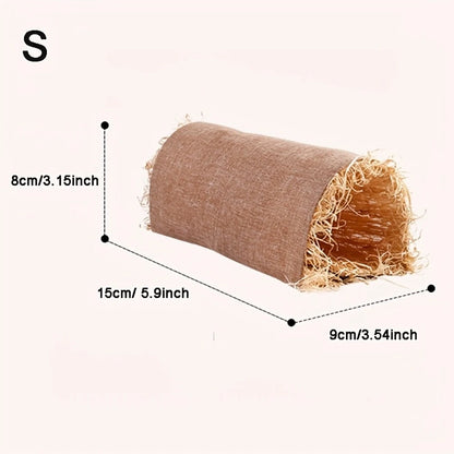 Hideaway Grass Rabbit Hideout Bunny Hideaway Hut Guinea Pig Linen Durable Tunnel with Small Animal Activity Toys