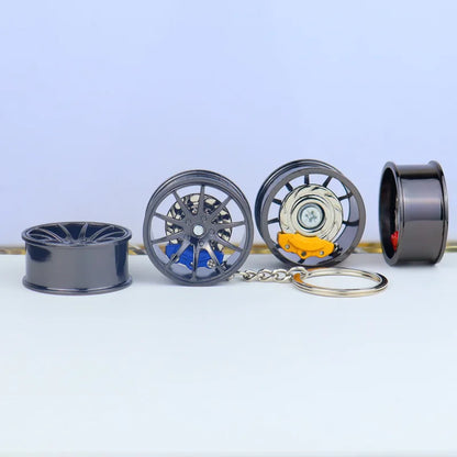 3D Car Tire Brake Disc Keychain | Fidget Toy Key Ring
