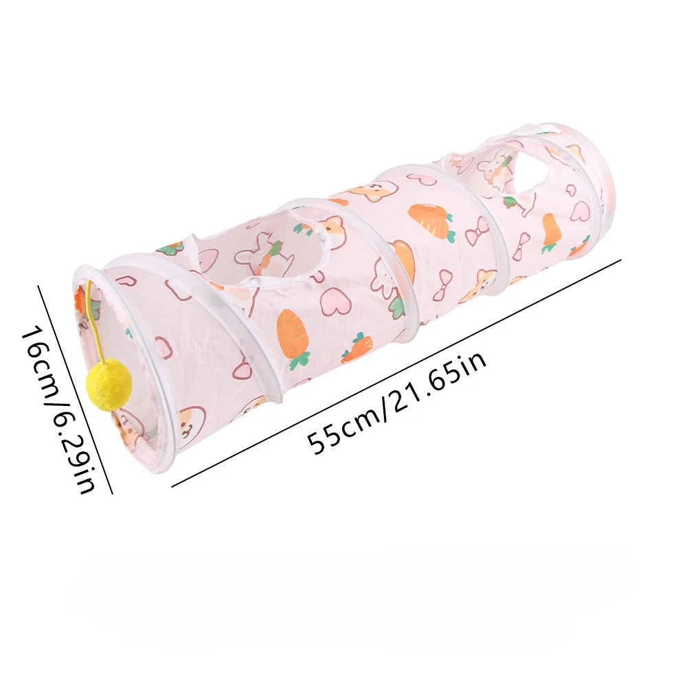 Carrot Shaped Hamster Hideout Foldable Ferret Toy Tunnel for Small Pets Hamster Cage Guinea Pig Toys Accessories