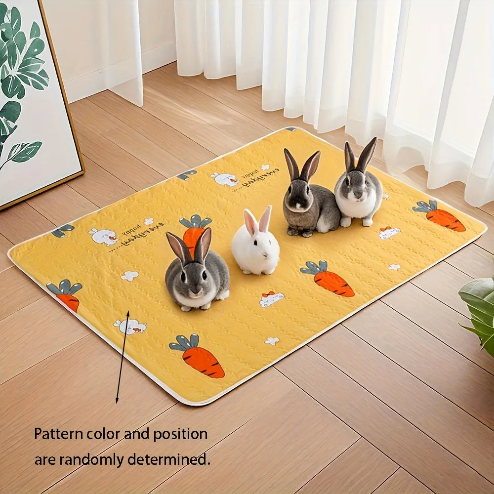 1 Cute Carrot-Shaped, Super Absorbent, Reusable Rabbit Toilet Mat with a Random Pattern, Easy to Clean, Machine Washable, Non-Slip, Suitable for Rabbit and Dog Pee Pads, Also Can Be Used for Rabbit Cage Decoration, Suitable f