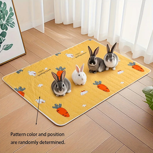 1 Cute Carrot-Shaped, Super Absorbent, Reusable Rabbit Toilet Mat with a Random Pattern, Easy to Clean, Machine Washable, Non-Slip, Suitable for Rabbit and Dog Pee Pads, Also Can Be Used for Rabbit Cage Decoration, Suitable f