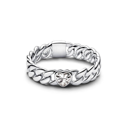 925 Sterling Silver Heart Butterfly Ring | Classic Zircon Wedding Bands for Women