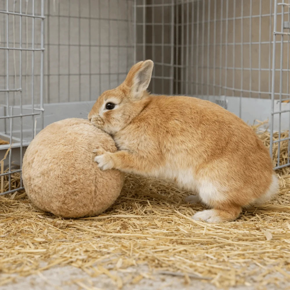Bite Resistant Rabbit Soothing Ball Simulated Rabbit Buttocks Plush Pet Chewable Ball Comfortable Soft Rabbit Venting Ball